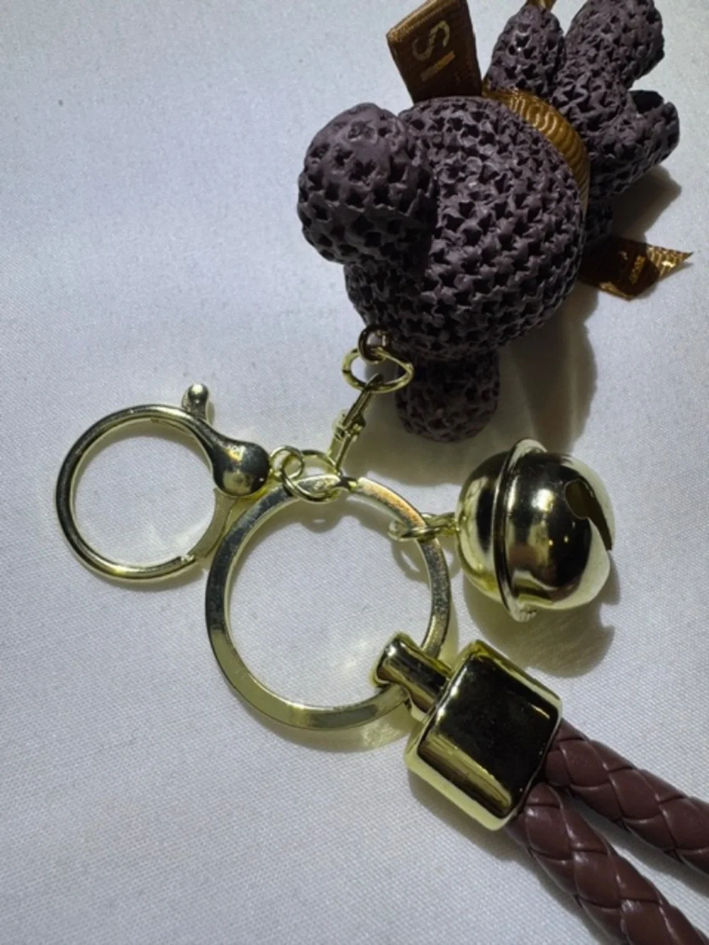 Love Is Eternal Brown Keychain Purse Charm